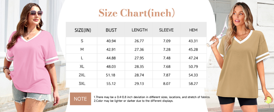 WIHOLL Women's Loose Short-Sleeve V-Neck Color Block T-Shirt, buy one get one free offer for a limited time, 2026 Summer New Arrival, Sizes S-3XL