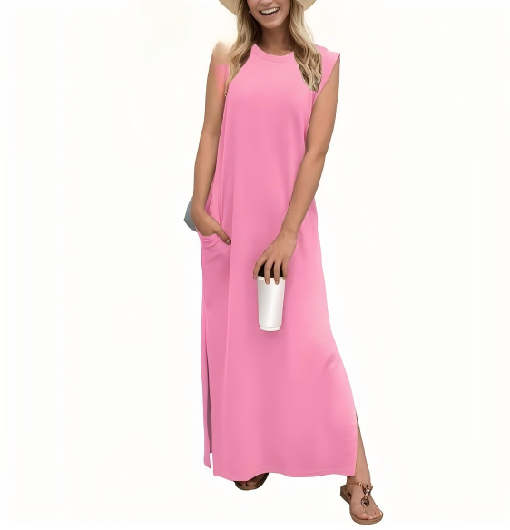 Women's Brushed Bamboo Sleeveless Midi Dress